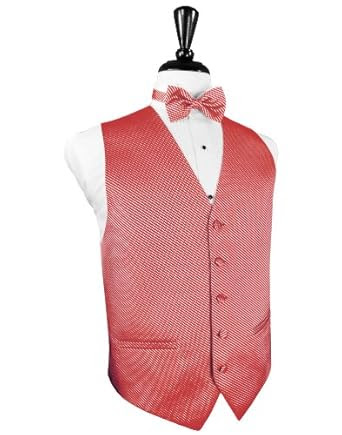 Cardi Venetian Coral Vest with Match Bow Tie, Size Medium
