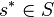 s^* \in S