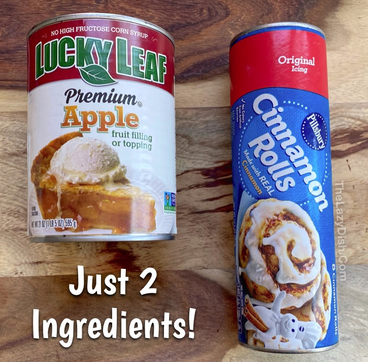 2 Ingredient Cinnamon Roll Apple Cobbler Quick Easy Dessert