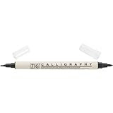 Zig Memory System Calligraphy Dual Tip Marker, Pure Black