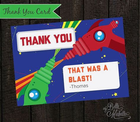  customizable laser tag thank you card by mybellemichelleshop thank