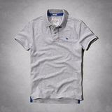 A & F 2014男時尚小麋鹿刺繡淺灰色短袖POLO【預購】