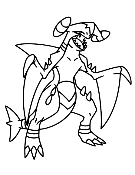 Coloriage Carchacrok Pokemon à imprimer