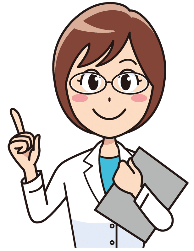 指を指す笑顔の女性薬剤師 無料イラスト素材 イラスト素材図鑑