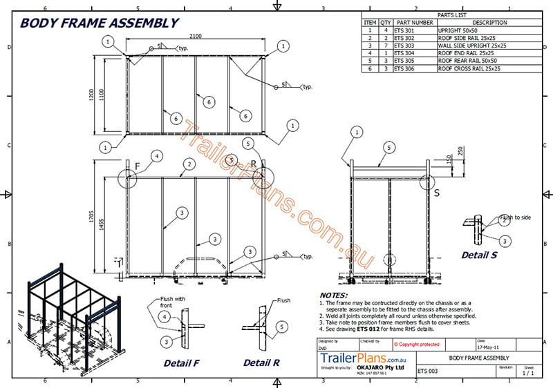 Enclosed Trailer Plan - drawings, assembly guide, pictures