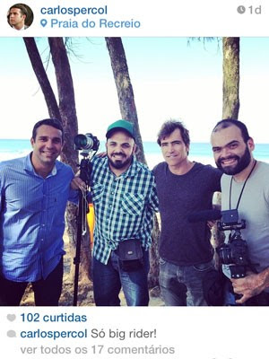 Da esquerda para a direita: Carlos Percol, Marcelo Lyra, o surfista Carlos Burle e Alexandre Severo (Foto: Reprodução/Instagram)