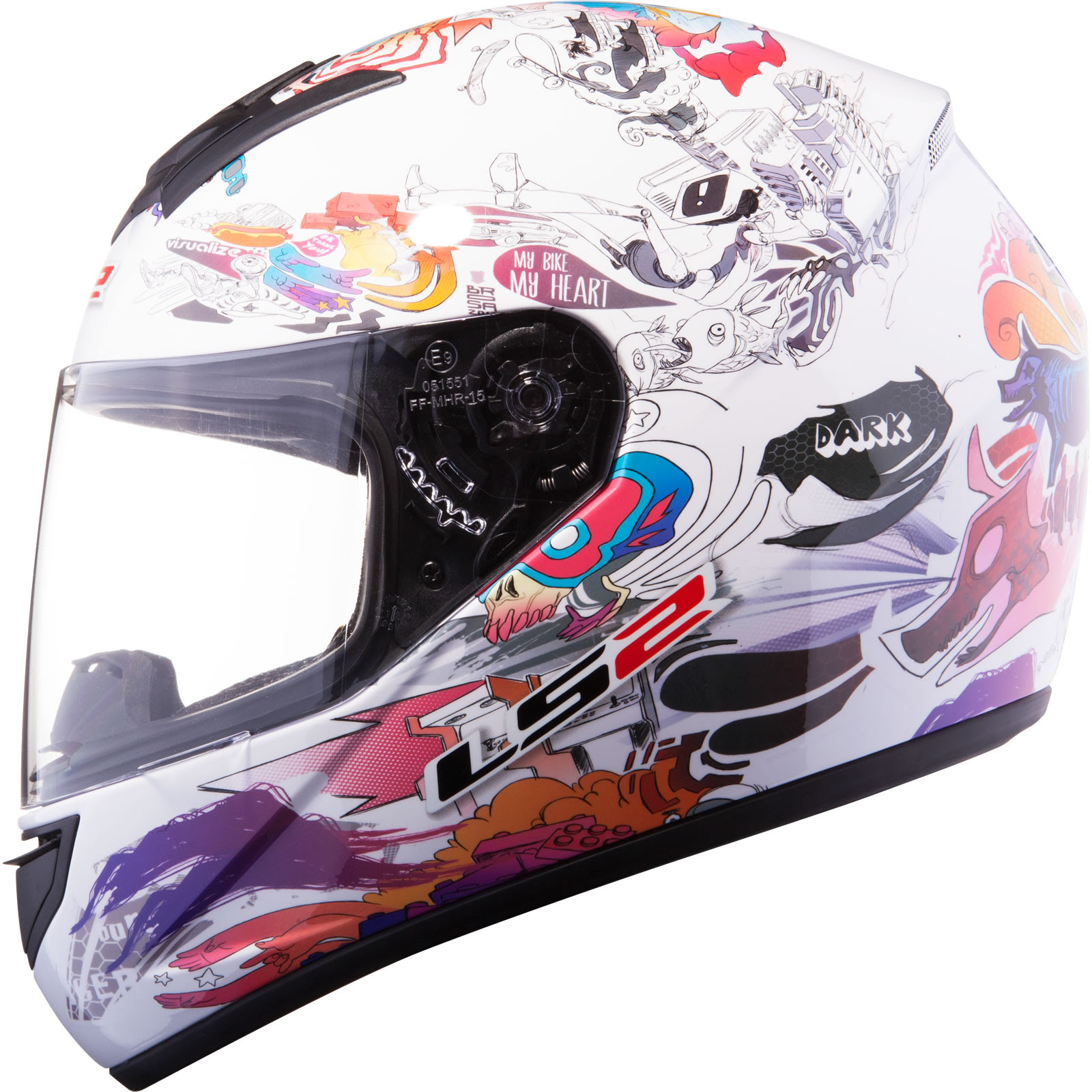 LS2 FF351.23 COMIC URBAN GRAFFITI MOTORCYCLE SCOOTER BIKE CRASH HELMET