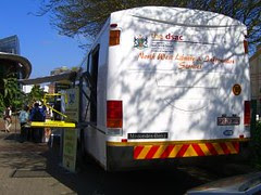 mobile library bus - rear