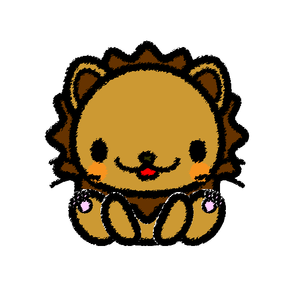 手書き風でかわいいライオンの無料イラスト 商用フリー オイデ43