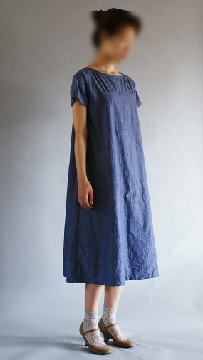 タイプライター シャンブレー で 夏ワンピを作りました ソレイユノート