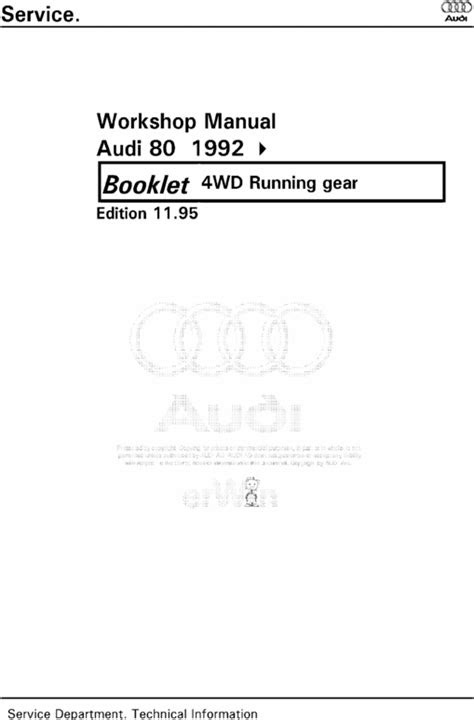 eBook Audi 80 B4 Repair Service Manual 1992 (PDF / ePub)