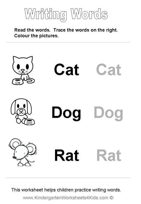  handwriting worksheets writing basic words