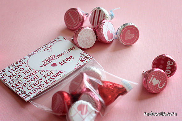 Valentine Hershey Kisses Labels - Makoodle