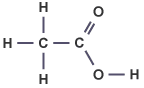 Displayed formula for ethanoic acid