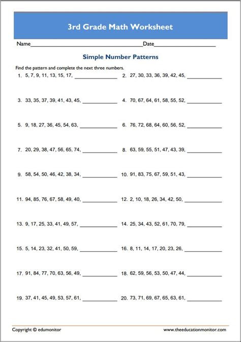 Participants can use some of these worksheets online or download them in pdf form. free 3rd grade math worksheets pdf edumonitor