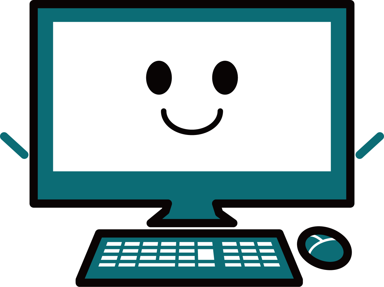 かわいいパソコンイラスト Pc教室マスコットなどに 可愛い無料イラスト素材集