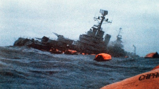 Argentine General Belgrano sinks after being torpedoed