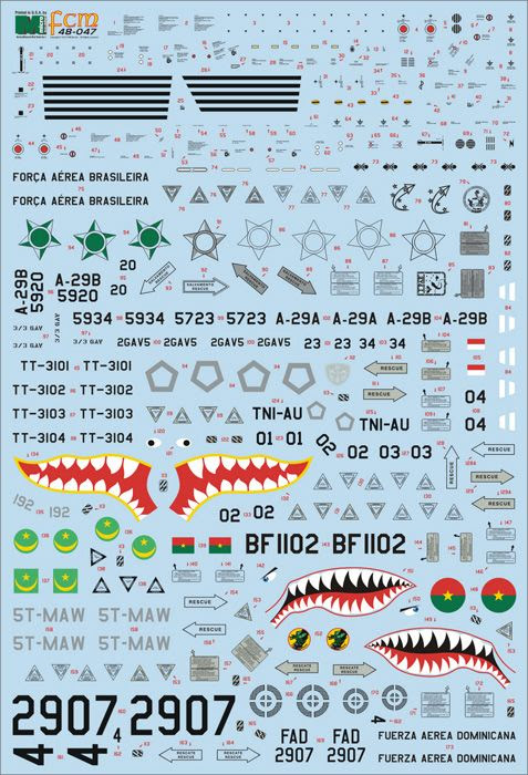 Embraer Emb-314 Super Tucano A-29 Decais Fcm 1/48 Da Fab 
