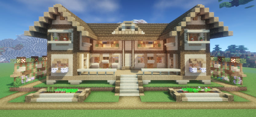 マイクラ 建築初心者でも作れる 木2種類のオシャレな家の作り方を紹介 マイクラモール