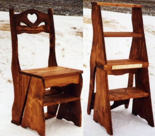 step stool chair wood