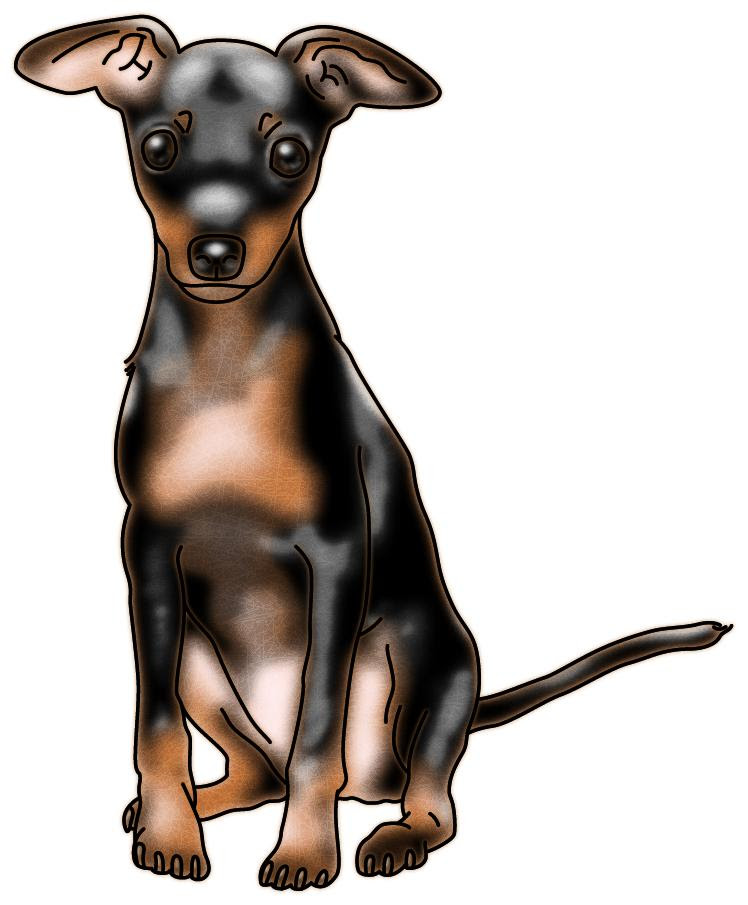 座っているミニピンイラスト素材 見本 Kmsys戌年賀状イラスト素材集