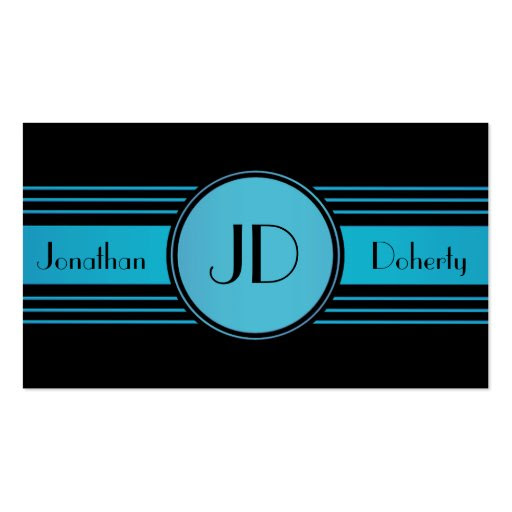 Monogrammed Art Deco Business Card
