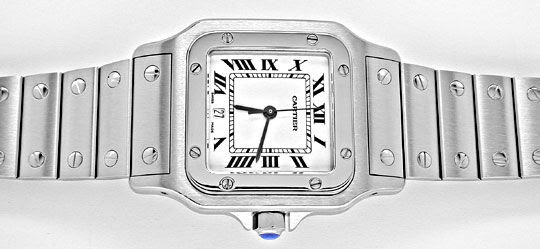 Originalfoto CARTIER SANTOS GALBEE HERREN-ARMBANDUHR ST TOPUHR NEUZ.