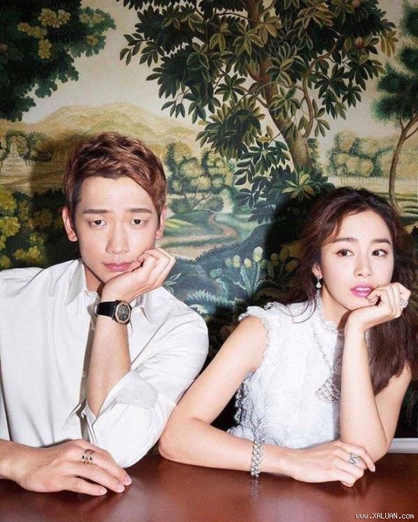 Kim Tae Hee và Bi Rain trên Harper Bazaar. Ảnh: HB.