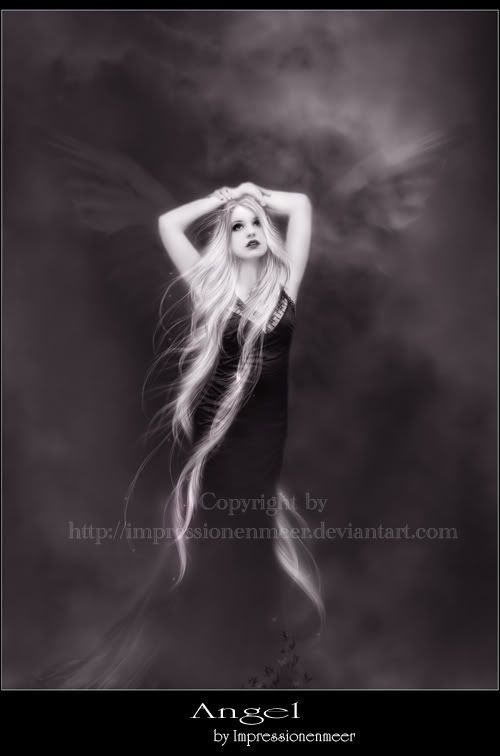 Appearance: Very long silvery blonde hair and dark blue eyes, 