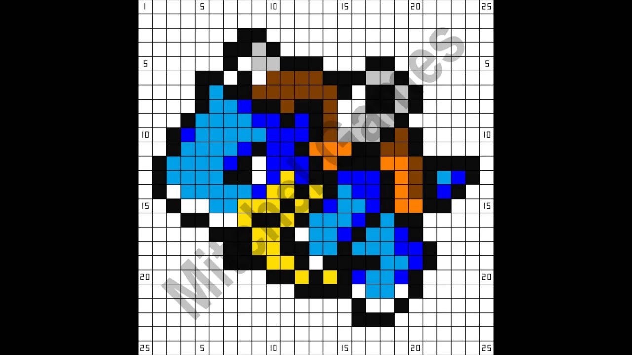 Minecraft - Pokémon - Blastoise (25x25 Pixel) (Template) - YouTube