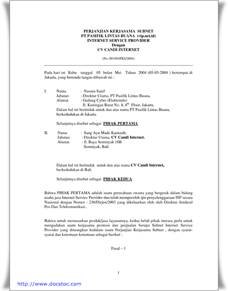 Berikut ini adalah contoh surat permohonan kerjasama usaha 