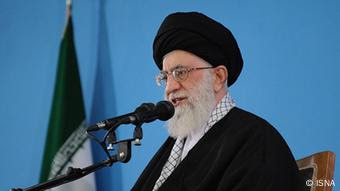 Ayatollah Ali Khamenei speaking into a microphone
Source: ISNA