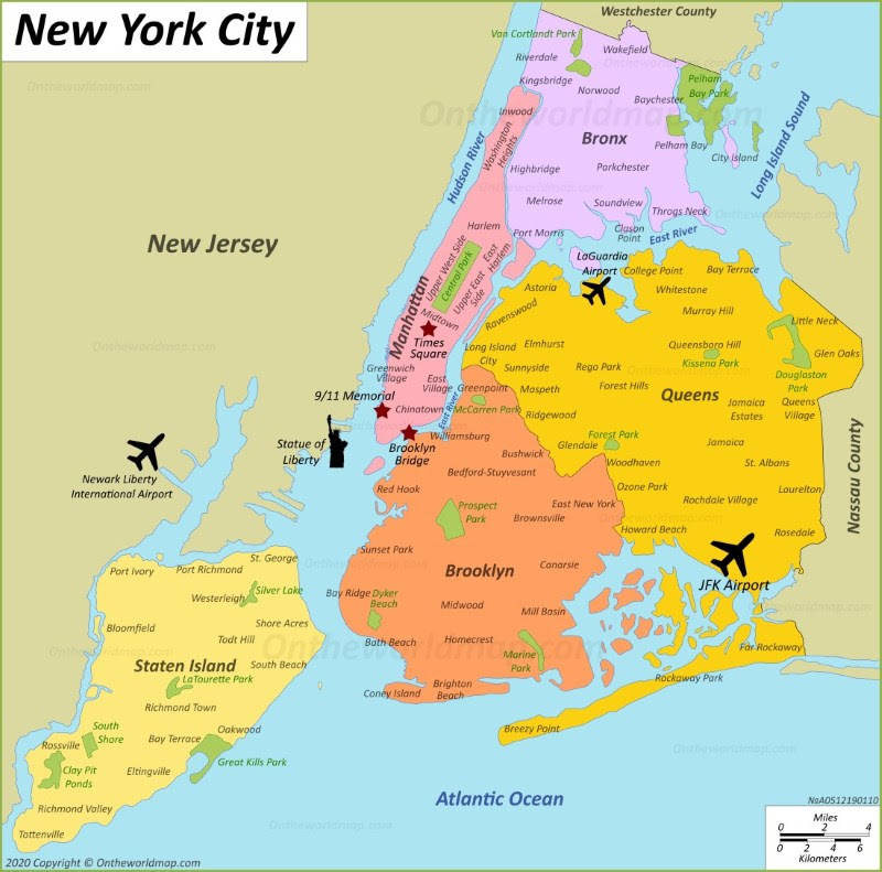Map Of New York City Manhattan New York City Map (NYC) | Maps of Manhattan, Brooklyn, Queens 