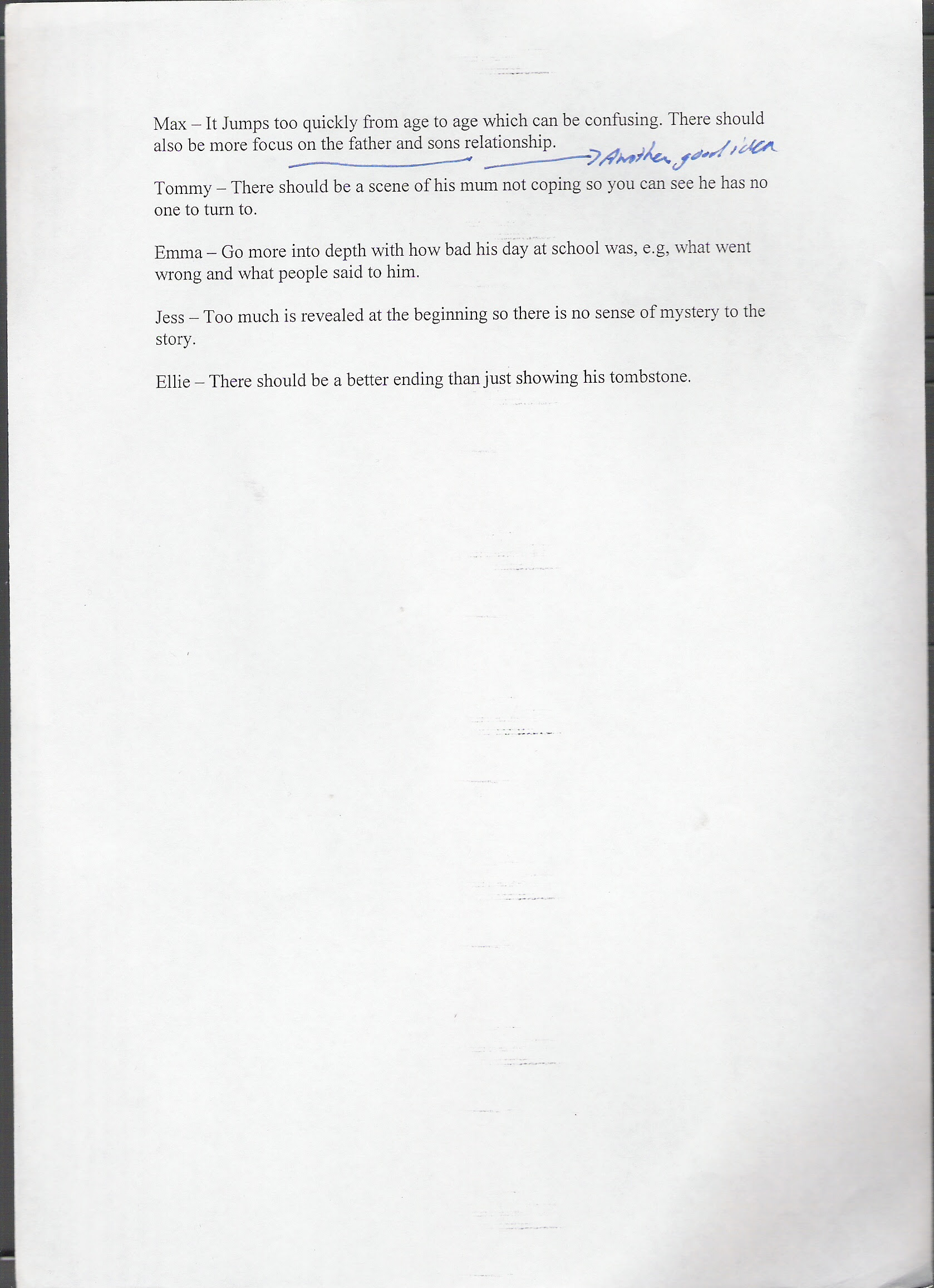 Final Transcript The establishing shot is of teenage boys arm turning on the