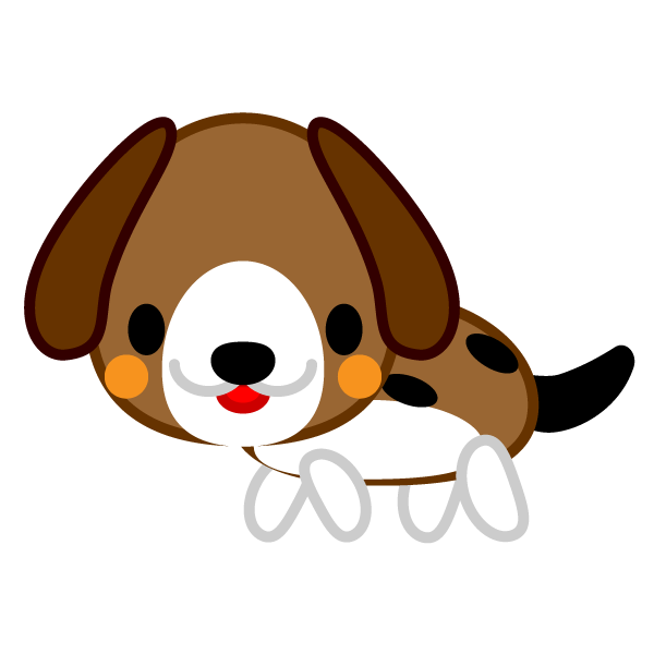 縁無しでかわいいビーグル犬の無料イラスト 商用フリー オイデ43