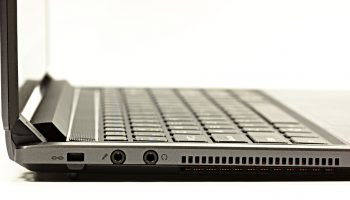 Left-hand side of the device with audio jacks on show