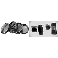 2.25 NEW SHARP Crusher Herb Pollen Spice Tobacco Grinder + 5 PCS CNC Pollen Tobacco Press