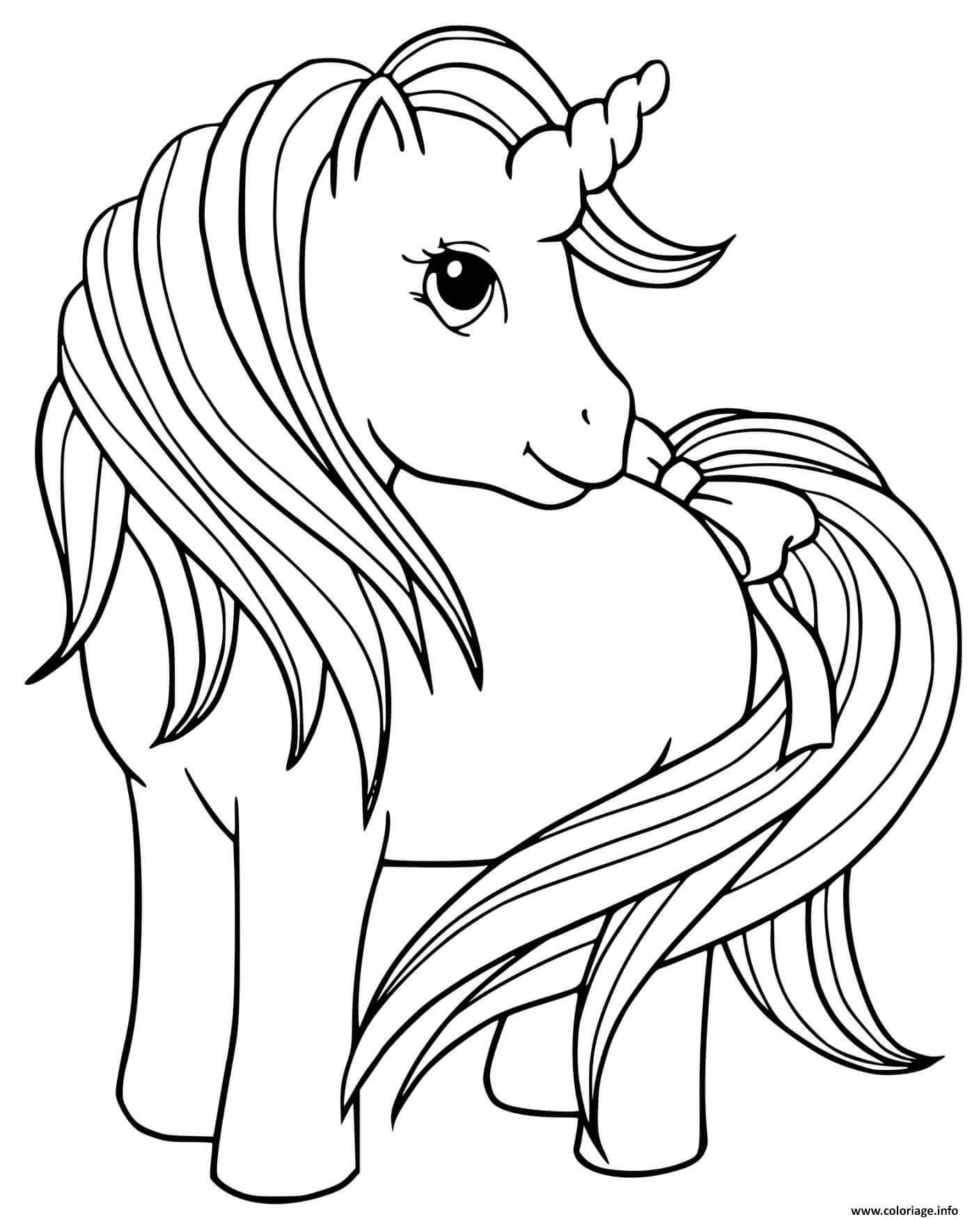 Coloriage princesse licorne maternelle  JeColorie.com