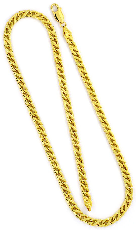 Original-Foto 3, DOLLARKETTE MASSIV GELBGOLD GOLDKETTE KARABINER