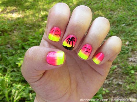 summer nail art sunset palm tree nail design morecom