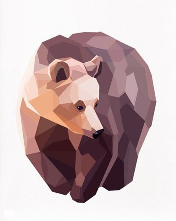 Geometric-illustration-Brown-Bear-Animal-by-TinyKiwiCreations