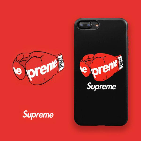 ペアお揃い シュプリーム Iphone X 8 8 7 6s Plusケース 赤黒 Supreme 彼氏彼女プレゼント
