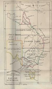 J.D.Lang, Map of the proposed seven united provinces of eastern Australia, 1857