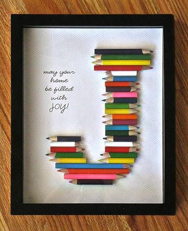 DIY initials.. This would be amazing in a child's room...  #DIY #crayons #kids #homemade #home #room #frame #art #wall #color #multi #crayons #pencils #markers #creative #space
