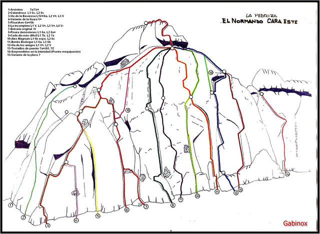 LA PEDRIZA -CROQUIS LOS NORMANDOS - AUTOR: GABI MARTIN