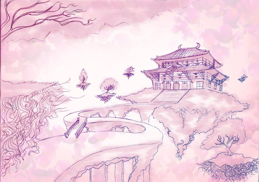 how to draw : spring scenery
