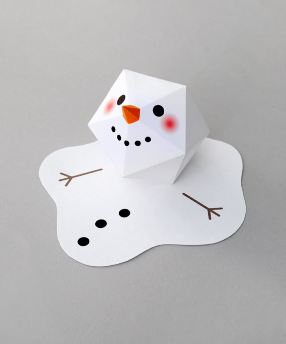 Melting paper snowman -