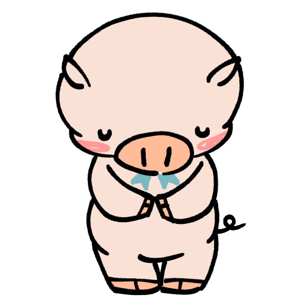 お辞儀をする豚のイラスト かわいいフリー素材が無料のイラストレイン