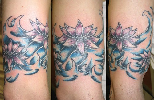 Sleeve 1 continued · Lotus in Waves Tattoo 