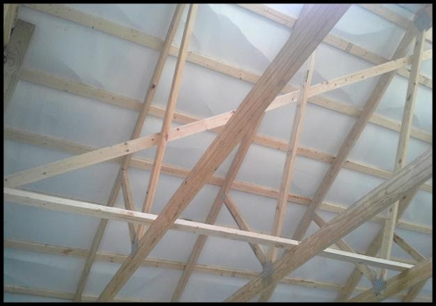 Diagonal &amp; Lateral Bracing used to support roof trusses 